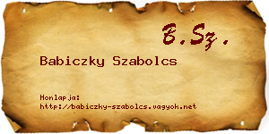 Babiczky Szabolcs névjegykártya