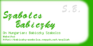 szabolcs babiczky business card